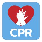 Cardiopulmonary Resuscitation (CPR) Sign Label ,First Aid Emergency Icon Graphic Flat Design - Vector Illustration